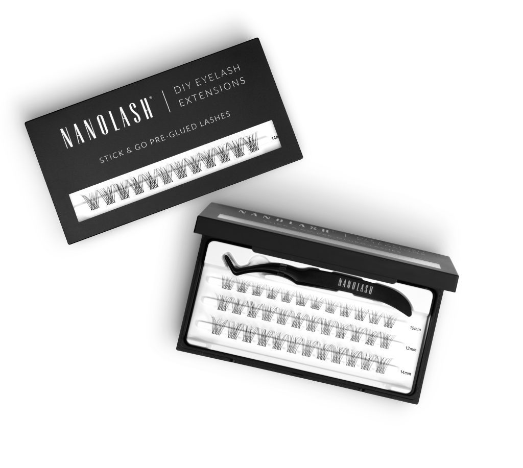 Vorgeklebte Wimpern für die Verlängerung zu Hause nanolash